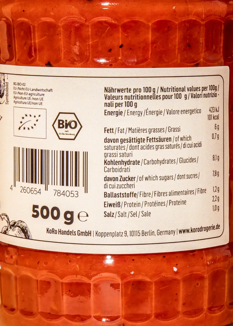KoRo Bio Paprika Aufstrich Roasted Pepper 6 x 500 g – Produktbild 5 von 5