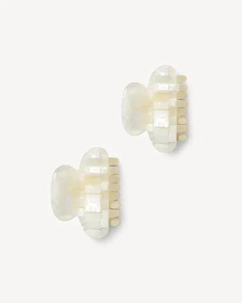 JAN N JUNE JAN N JUNE MACHETE Haarklammer MINI HEIRLOOM aus Acetat, Opalite shell checker (weiß), – Produktbild 3 von 4
