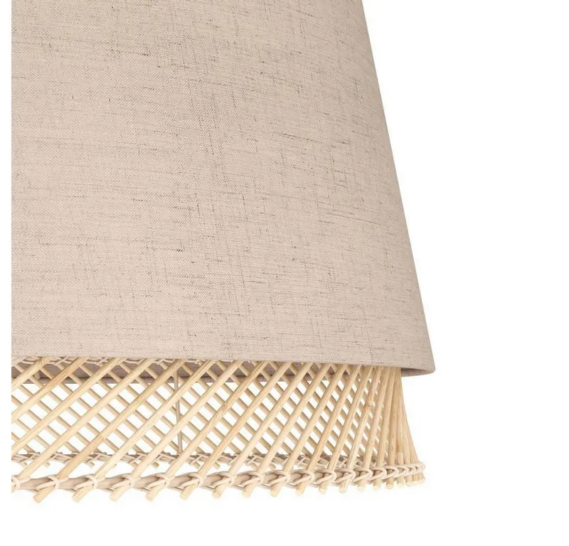 EGLO EGLO Deckenleuchte TABLEY Deckenlampe, Wohnzimmerlampe, Leinen, Bambus, Natur, E27, ohne Leuchtmittel, Wohnzimmer, Schlafzimmer, Flur, Küche, modern, gemütlich, 38x23,5cm, Beige|braun|schwarz, – Produktbild 4 von 5