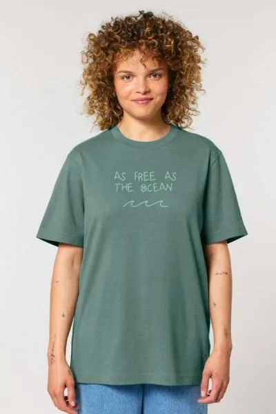 Zeachild Zeachild As Free As The Ocean Shirt Unisex Bio, Grün, – Produktbild 1 von 4