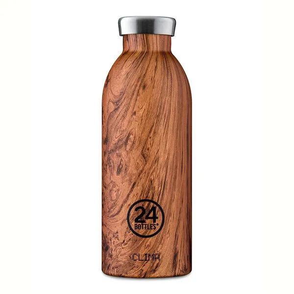 24bottles 24bottles 0,5l Thermosflasche - verschiedene Wood Designs, Sequoia wood, – Produktbild 1 von 4