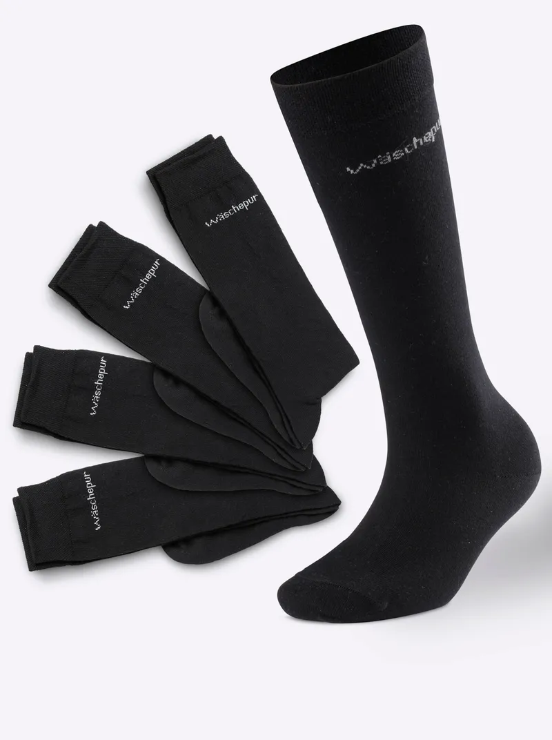 wäschepur Kniestrümpfe schwarz, Schwarz, – Produktbild 2 von 3