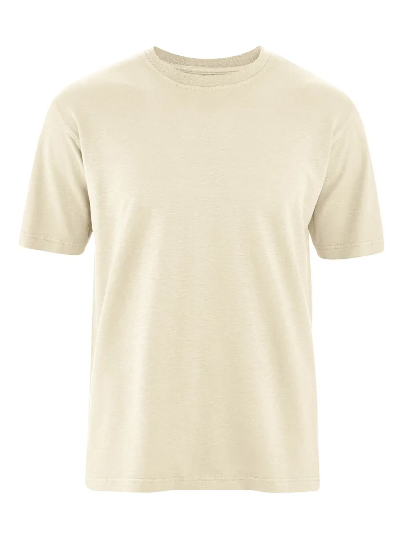 HempAge Hempage Herren vegan T-Shirt Basic Natur, Weiß, – Produktbild 1 von 2