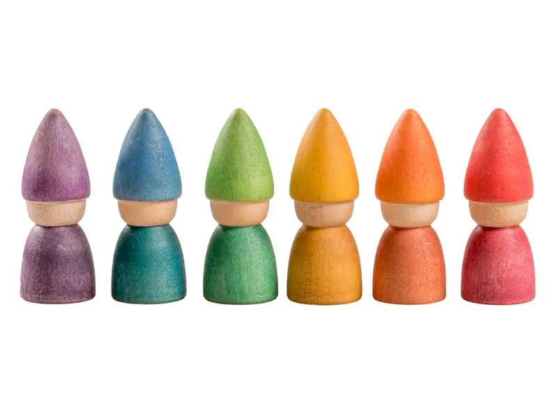 GRAPAT Holzfiguren Wichtel "Tomtens", 6-teilig,bunt 6 Figuren, Mehrfarbig, – Produktbild 1 von 2