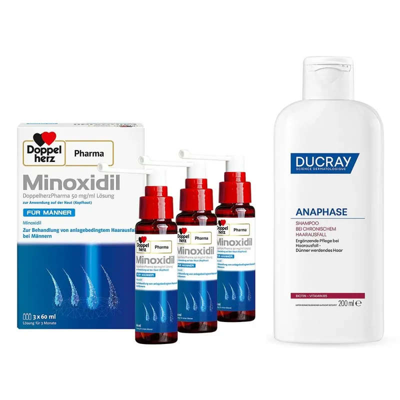 Doppelherz Minoxidil Doppelherz Männer Lösung (3x60ml) + Anaphase Shampoo – Produktbild 1 von 1