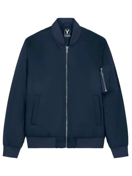 YTWOO YTWOO Klassische Unisex Bomberjacke aus 100% Recyceltem Polyester, Navy, – Produktbild 1 von 4