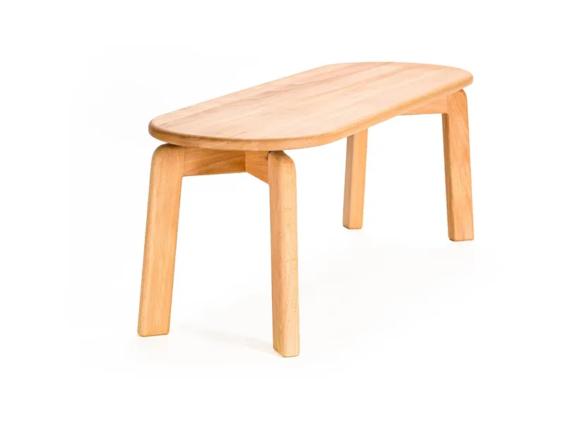 Caritas Werkstätten Caritas Werkstätten Kinderbank Leo Buche massiv geölt 90 x 30 x 32,5 cm, Natur, – Produktbild 1 von 2