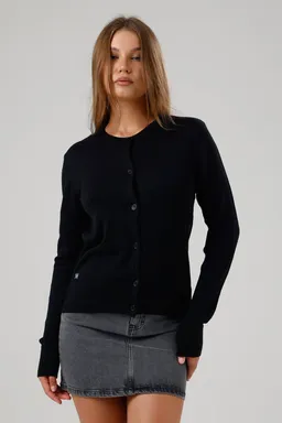 GORG GORG Damen vegan Strickjacke Mit Rundhalsausschnitt Schwarz – Produktbild 1 von 1