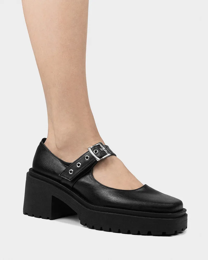 BOHEMA BOHEMA Damen vegan Squared Pumps Schwarz, Schwarz, – Produktbild 1 von 2