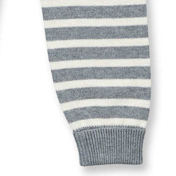 Sense Organics Sense Organics Baby Strickleggings, Modell PABLO, Anthrazit-creme melange geringelt, – Produktbild 3 von 3