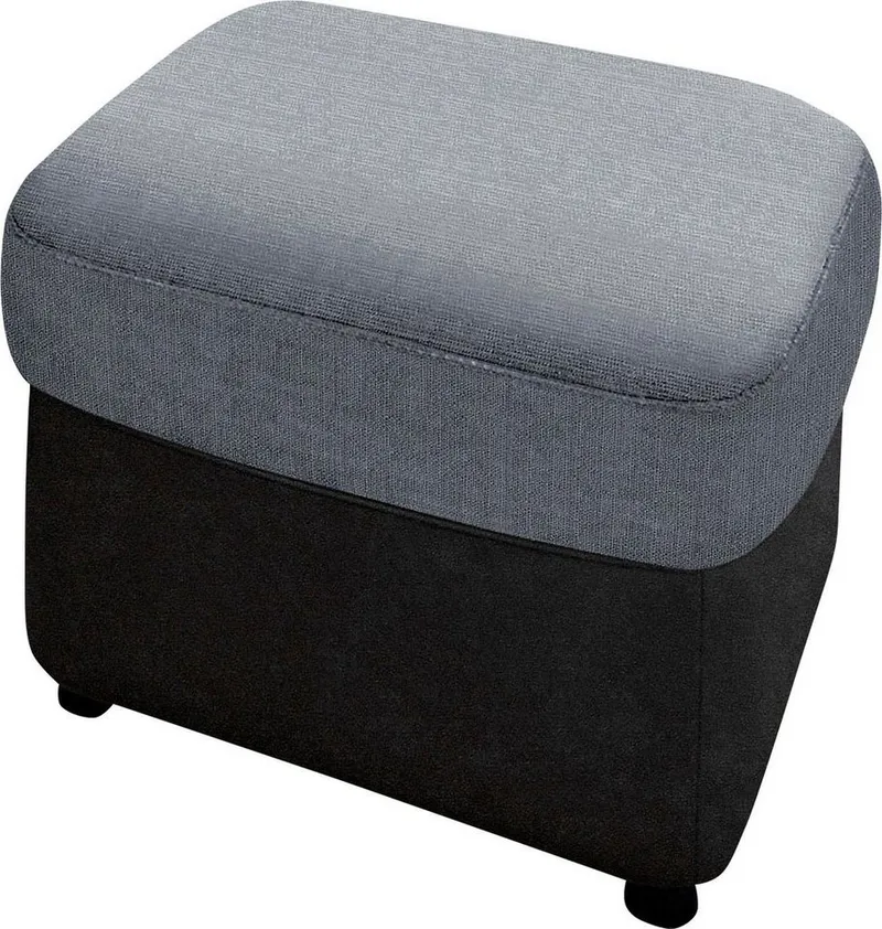 DOMO collection Hocker FLORES 60x60 cm, hochwertig, Grau|silberfarben, – Produktbild 3 von 5