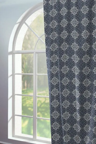 Nature by Adam Nature by Adam Vorhang aus 100% Bio-Baumwolle - Made in Germany - Romantic Puligny, Dunkelblau, – Produktbild 4 von 7