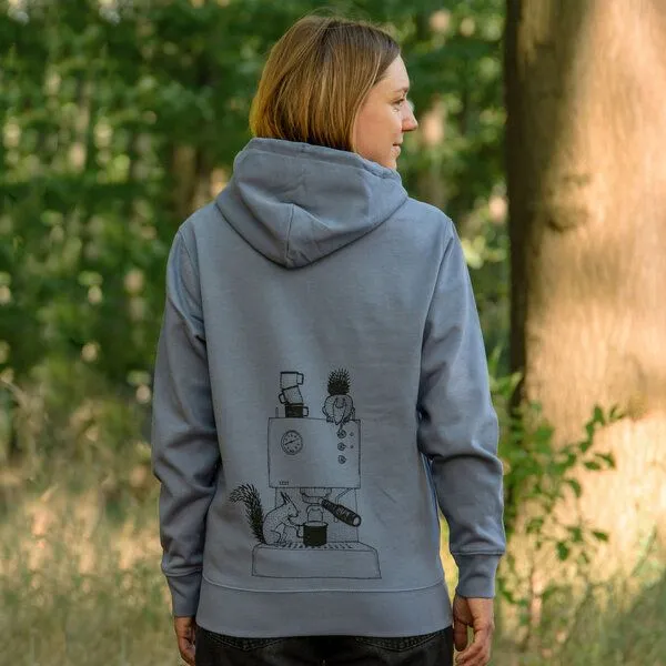 Cmig Cmig Hoodie Kaffee-Hörnchen für Kaffeefreunde, Blue grey, – Produktbild 4 von 5