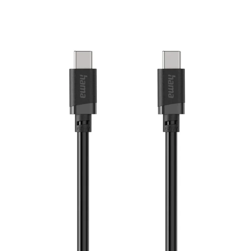 Hama Hama Ladekabel, USB-C - USB-C, 60 W, 1 m – Produktbild 1 von 3