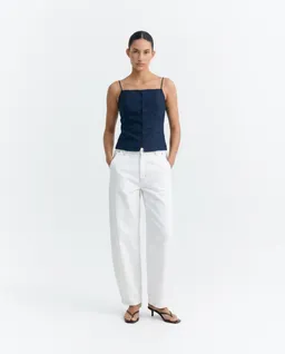 thinking mu Thinking MU Damen vegan Hose Marissa Barrel Weiß – Produktbild 1 von 1