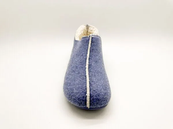 thies Veganer Hausschuh "thies ® Organic Slipper Boot ", aus Bio-Baumwolle, fair produziert, Blue (blau), – Produktbild 3 von 4