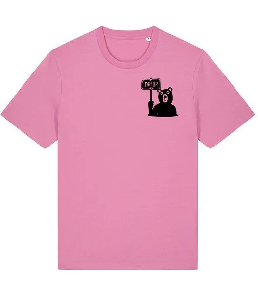 päfjes päfjes Der Bär ist DAFÜR! Du auch? - Fair Wear Männer Unisex Bio T-Shirt Siebdruck, Rosa (bubble pink), – Produktbild 3 von 4