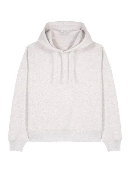 YTWOO YTWOO Moderner Damen Oversized Drop-Shoulder Hoodie Nachhaltig aus 100% Biobaumwolle, Cremeweiss meliert, – Produktbild 3 von 4
