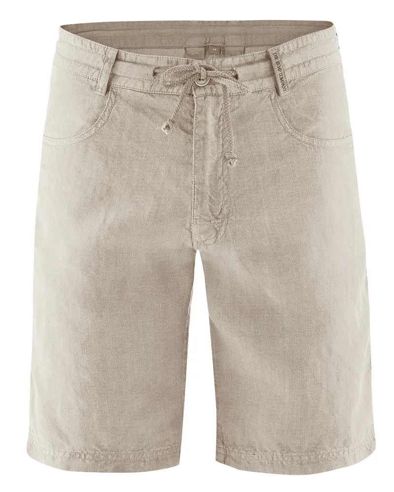 HempAge Hempage Herren vegan Beigefarbene Shorts Mit Distel Motiv, Beige, – Produktbild 1 von 2