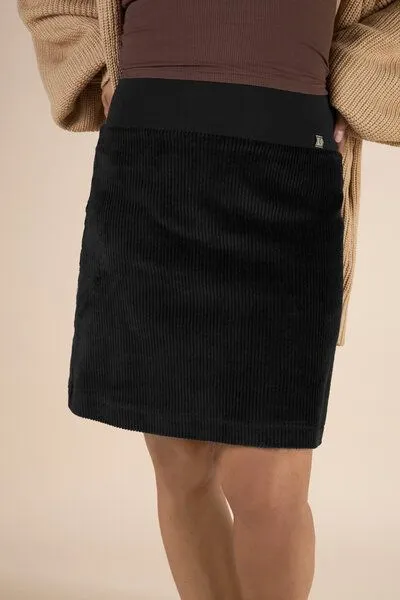 La Gitana La Gitana Kurzer Cordrock A-Linie Bio-Baumwolle „Emmi, Schwarz, – Produktbild 2 von 5