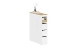 SoBuy Beistellwagen BZR54, Badezimmerschrank mit Rollen, Badschrank schmal, Kommode, Küchenwagen schmal Nischenwagen Badezimmerregal mit Rädern, ausziehbar – Produktbild 1 von 1