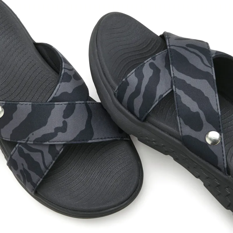 VENICE BEACH Badepantolette, Schwarz / grau, – Produktbild 1 von 3