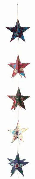 El Puente El Puente 3D-Girlande "Sterne" | Fair Trade & Handmade aus Indien, Mehrfarbig, – Produktbild 1 von 1