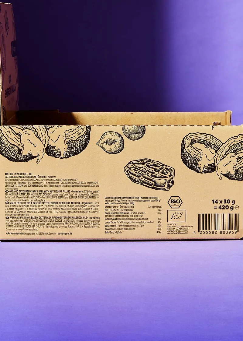 KoRo Bio Energy Ball Nougat 14 x 30 g – Produktbild 3 von 5