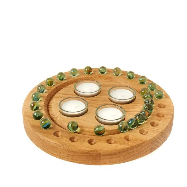 klotzaufklotz klotzaufklotz Adventskalender und Adventskranz mit Teelichtern, Transparent, – Produktbild 6 von 8
