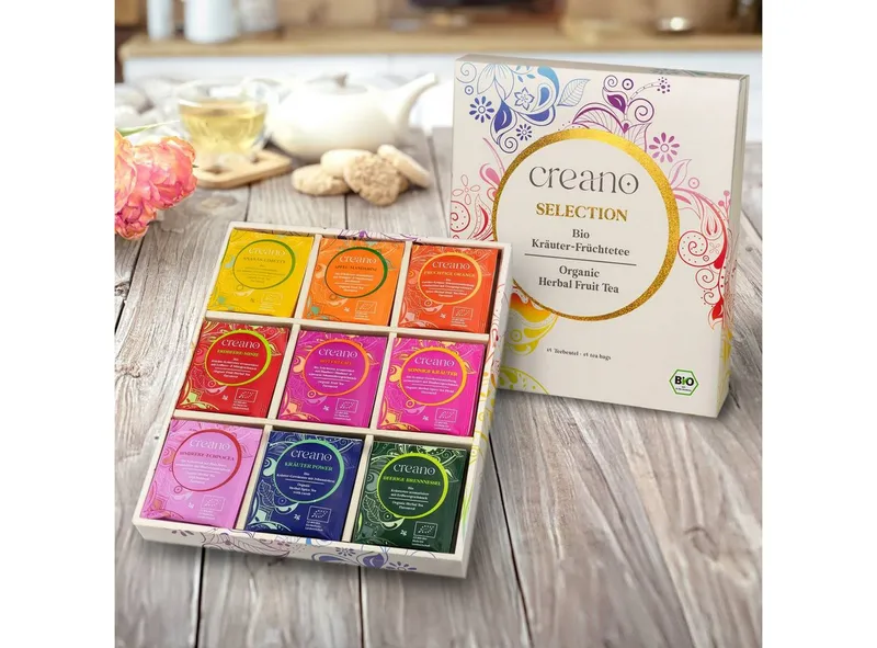 Creano Tee Bio Früchte- Kräutertee 45er Geschenkset „ORGANIC HERBAL TEA“*, 1 x 45 St. (45 Bio-Teebeutel) – Produktbild 5 von 5