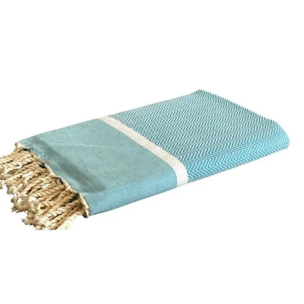 Just Be Just Be Hamamtuch / Strandtuch Chevron, Türkis, – Produktbild 1 von 1