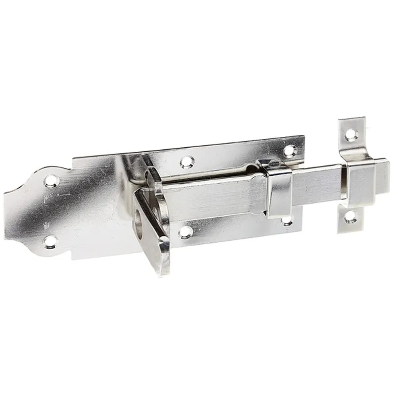 Alberts ALBERTS Schlossriegel, mit flachem Griff, gerade, mit Schlaufe, Edelstahl, Platte LxB140x52mm – Produktbild 1 von 1
