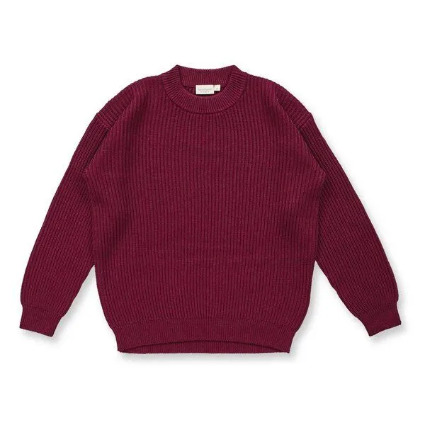 Sense Organics sense-organics Strickpullover für Damen, Modell FASSILA, Bordeaux-rote melange, – Produktbild 1 von 3