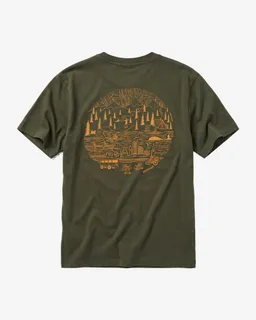 KnowledgeCotton Apparel KnowledgeCotton Apparel Herren vegan T-Shirt Mit Aufdruck Auf Der Rückseite Forest Night Grün – Produktbild 1 von 1