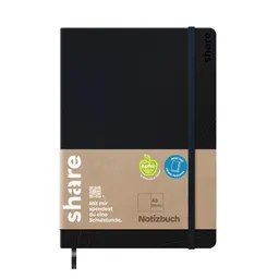 Share share Notizbuch DIN A5 blanko, schwarz – Produktbild 1 von 1