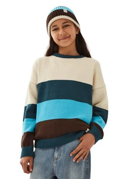 Band of Rascals Band of Rascals Boxy Block Pullover, Cream-brown, – Produktbild 1 von 4