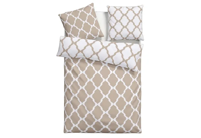 OTTO home Wendebettwäsche Alba in Gr. 135x200 oder 155x220 cm, Biber, 2 teilig, Bettwäsche mit Wendeoptik, in verschiedenen Qualitäten, Baumwolle, Beige, – Produktbild 1 von 6