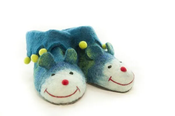 short'n'pietz short'n'pietz Filz Mäuse Hausschuhe für Kinder, Blau, – Produktbild 1 von 2