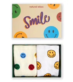 Natural Vibes Natural Vibes 2-Pack Smiles Bio GOTS | Geschenkset | Bunte Tennissocken | Herren Damen Socken | – Produktbild 1 von 1