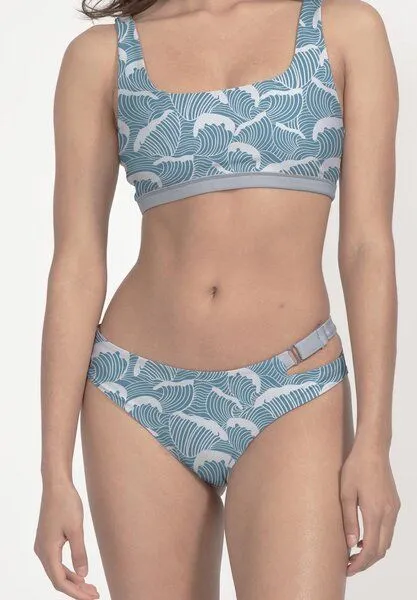 boochen boochen Bikini Slip Caparica - wendbares Surf Bikini-Unterteil - Prints, Ocean waves print (blau), – Produktbild 2 von 4