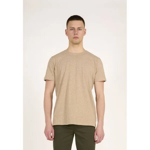 KnowledgeCotton Apparel KnowledgeCotton Apparel Basic T-Shirt O-Neck aus Bio-Baumwolle, Beige (beige melange), – Produktbild 1 von 3