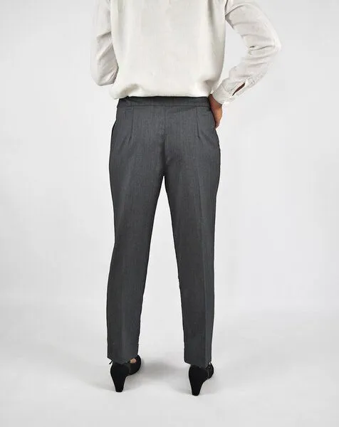 Aatise Karottenhose Zidi high rise aus upgecycelter herringbone Wolle Aatise, Grau, – Produktbild 3 von 4