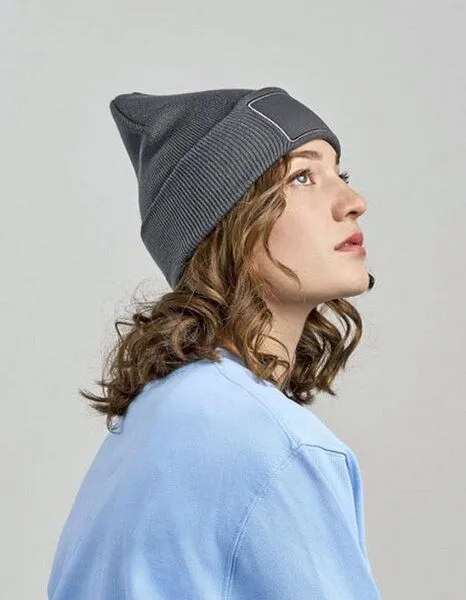 Atlantis Headwear Atlantis Headwear Wind Beanie mit unbedruckten Aufnäher, Navy, – Produktbild 2 von 2