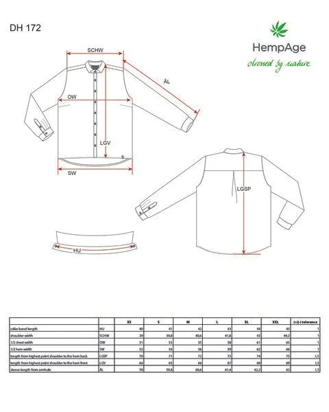 HempAge HempAge Damen Langarm-Bluse Hanf/Bio-Baumwolle, Tinto, – Produktbild 3 von 3