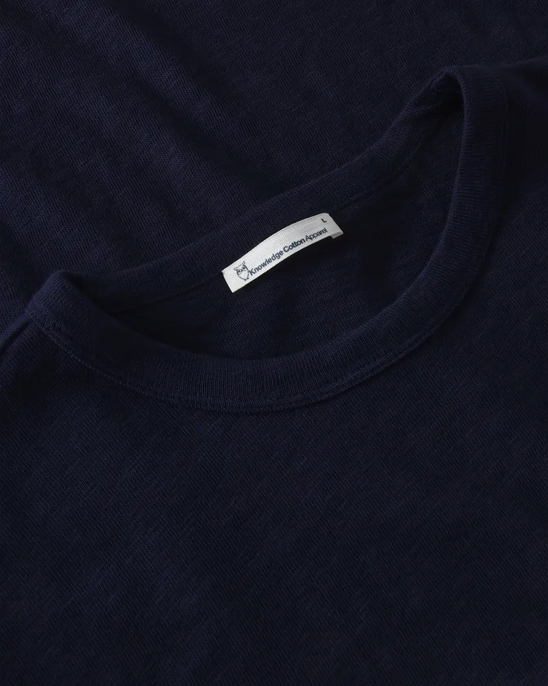 KnowledgeCotton Apparel KnowledgeCotton Apparel Herren vegan Langarm T-Shirt Slub Nachtblau, Blau, – Produktbild 2 von 2