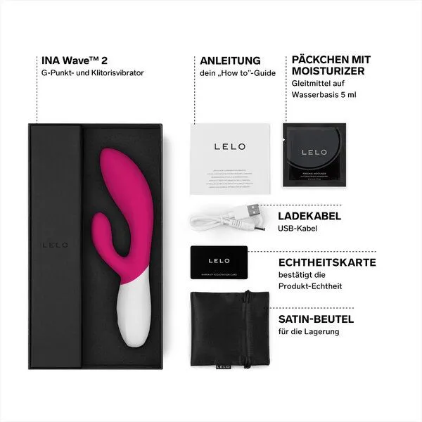 LELO G-Punkt- und Klitorisvibrator (Rabbit-Vibrator) - LELO INA Wave 2, Rosa, – Produktbild 3 von 4