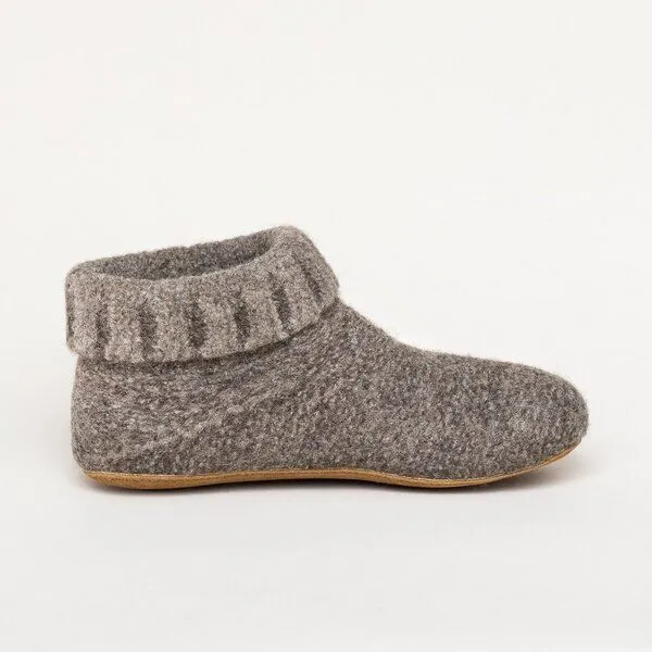 Gottstein Gottstein Hüttenschuh Knit Boot aus 100% Schurwolle - Filz-Hausschuh made in Tirol, Braun, – Produktbild 4 von 8