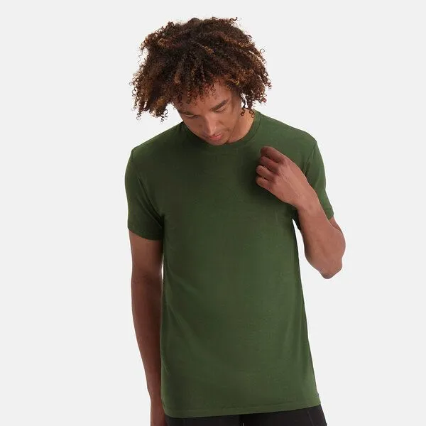 Bamboo Basics Bamboo Basics Rundhals T-Shirt RUBEN aus Bambusviskose / Biobaumwolle (2er Pack), Khaki (grün), – Produktbild 4 von 4