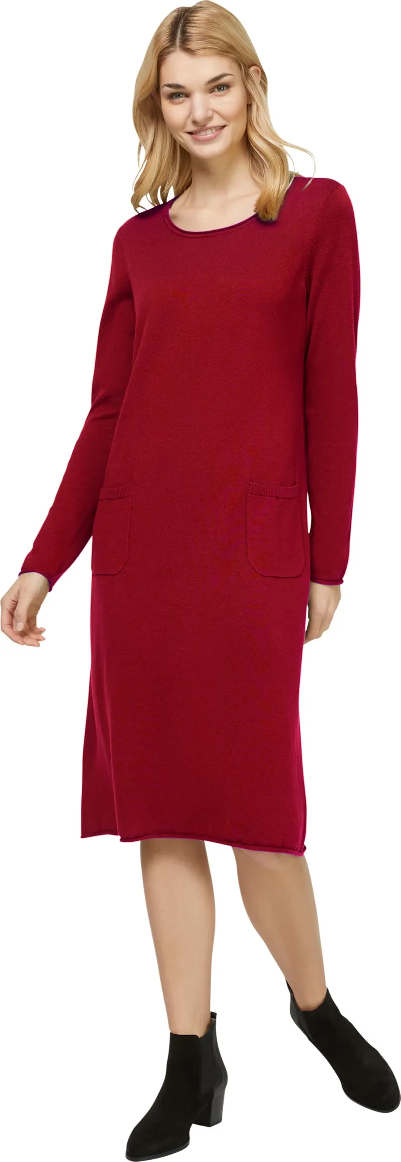 heine Strickkleid dunkelrot, Dunkelrot, – Produktbild 2 von 2