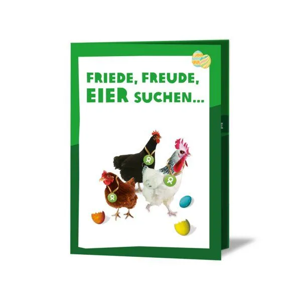 OxfamUnverpackt OxfamUnverpackt Spenden-Geschenk "Gackernde Hühner" (Osterkarte mit Magnet) – Produktbild 2 von 2